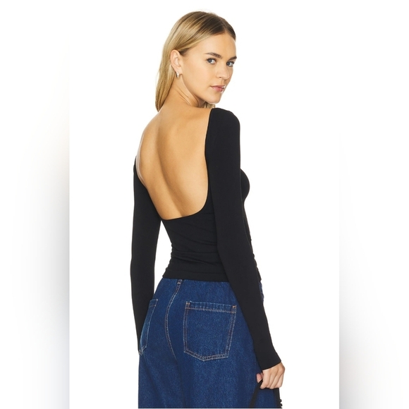 Free People Intimately - Low-Back Seamless Long Sleeve Green - Picture 4 of 5